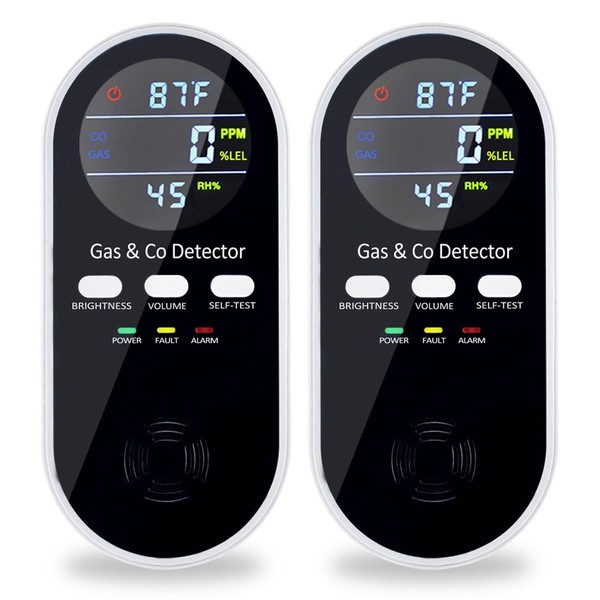 5-in-1 Upgraded Gas & Carbon Monoxide Detectors Plug in, Combination