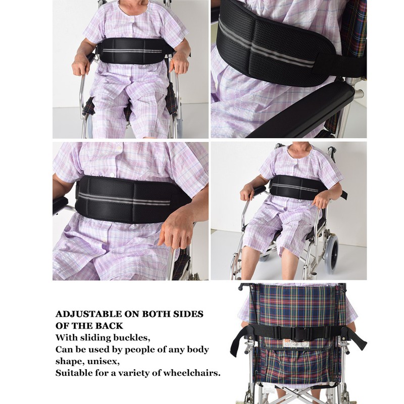 Wheelchair Belt Adjustable Reflective Wheelchair Fixing Belt Harness Strap for