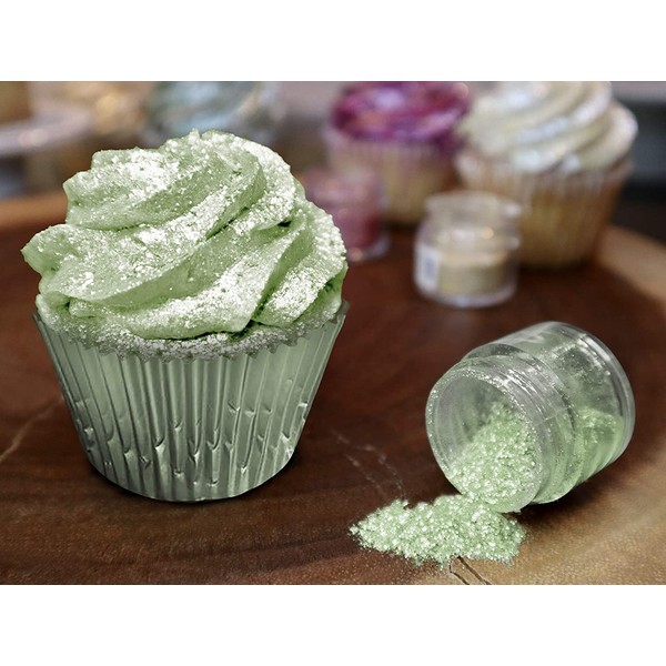 BAKELL Leaf Green Edible Glitter, 5 Gram | TINKER DUST Edible Glitter | KOSHER Certified | 100% Edible Glitter | Cakes, Cupcakes, Cake Pops, Fondant, Drinks, Dessert Vegan Glitter