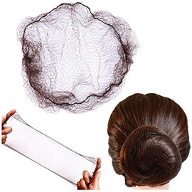 100 count Hairnet Bun Net Invisible Hair Net Elastic Mesh 20inch 50cm (Bulk Packing,Dark Brown) - Color: black, Size: 100PCS