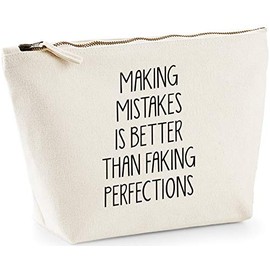 Hippowarehouse Making mistakes is better than faking perfections printed make up cosmetic wash bag 18x19x9cm