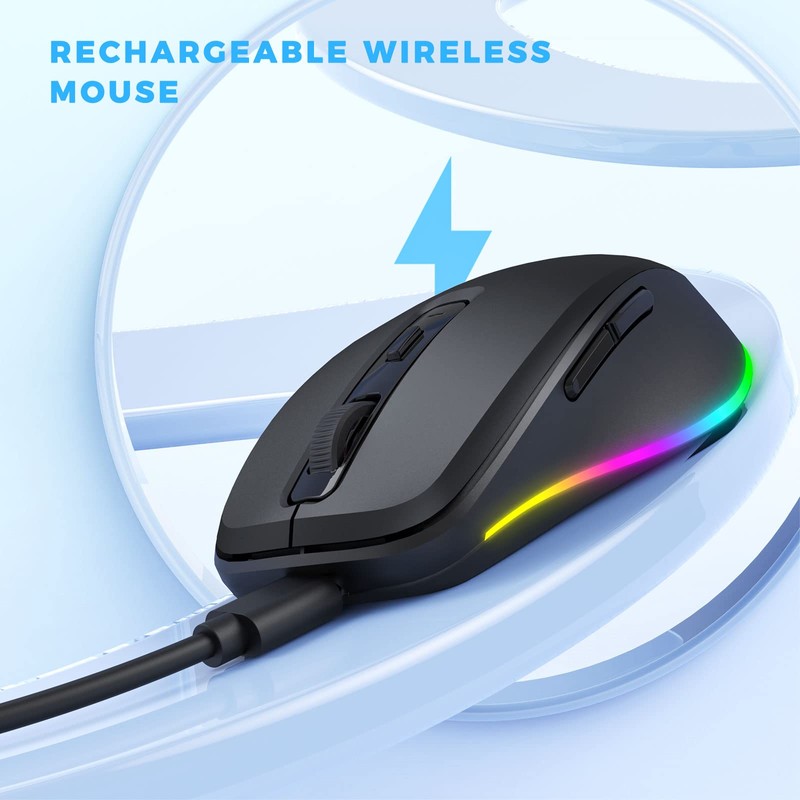 PEIOUS Wireless Mouse Jiggler - LED Wireless Mice with Build-in