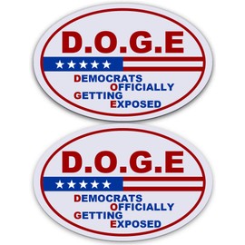 2 Pack Doge D.O.G.E. Department of Government Efficiency Magnet Gift Decoration Vinyl Coat of Arms Auto Bumper Magnet Stickers Fade Proof Waterproof Outdoor Indoor