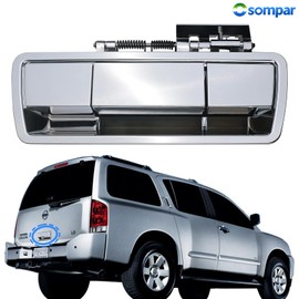 Osompar Rear Tailgate Window Release Handle Assembly w/o Camera Compatible with 2004-2013 Nissan Armada Replaces 90606-ZZ90E Chrome