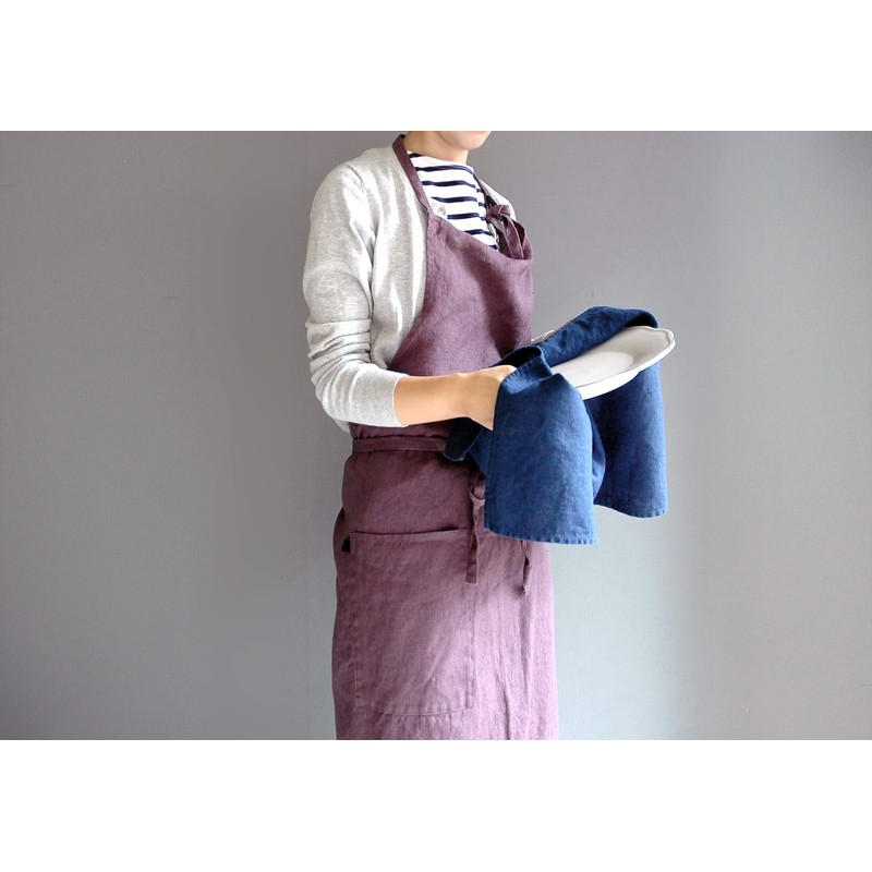 Nankai Tsusho Linne Kitchen Towel LGR Size: Approx. W46 D64