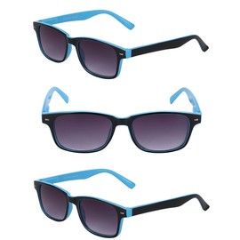 Mass Vision® 3 Pair of The Summerville Full Reading Sunglasses - NOT Bifocals (Blue, 1.25)