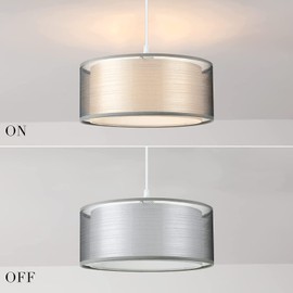 Frideko 2 Tier Light Shade Ceiling - Modern Grey Lampshade for Ceiling Lights, Bedroom Lights Ceiling Lamp Shades for Living Rooms, Hallways, and Lounges (30cm)