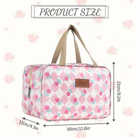 Aucuu Toiletry Bag, Large Full Size Toiletry Bag, Travel Hand-Held Make up Wash Bags, Portable Waterproof Toile-Try Kit, Bathroom Storage Case, Cosmetic Organizer for Travel, Camping for Women Girl