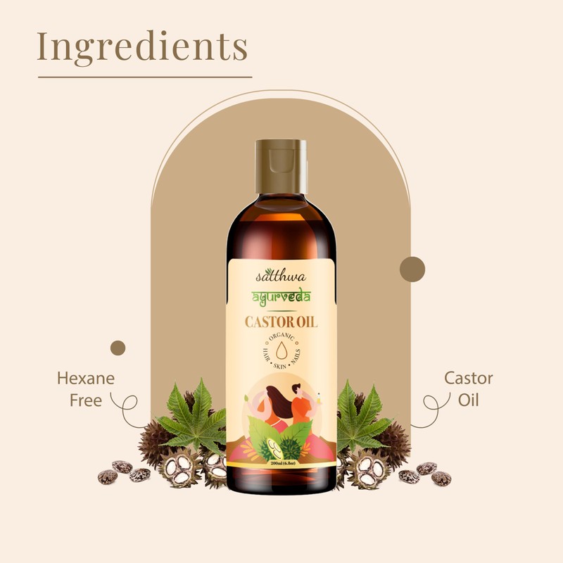 Satthwa USDA Organic Cold-Pressed Castor Oil (200ml - 6.8oz) –