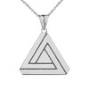 Unique Impossible (Penrose) Triangle Charm Pendant Necklace in Solid Sterling