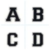 Terry Cloth Letter A-Z | Black, White, Grey | 9.5