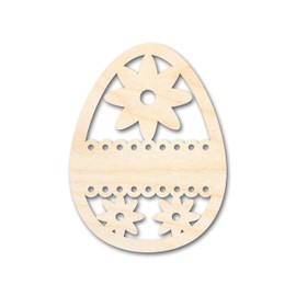 Unfinished Wood Lace Flower Egg Shape Easter Craft up to 46" DIY 4" / 1/4"