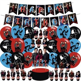 The Vampire Diaries birthday party supplies, The Vampire Diaries including cake topper, cupcake toppers, Banner, Latex Balloons,It is very suitable for boy's and girl birthday party supplies.