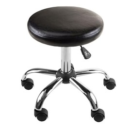 TREATLIFE HOME Enhance Comfort with Adjustable Height Swivel Stool, Faux Leather Cushion, Easy Mobility on Casters, Black