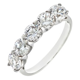 Eternity Ring, Sterling Silver Cubic Zirconia Ring, Claw Set