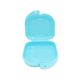 Orthodontic Retainer Case with Vent Holes - Light Blue