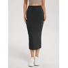 ODODOS Modal Soft Midi Skirt for Women Back Slit High