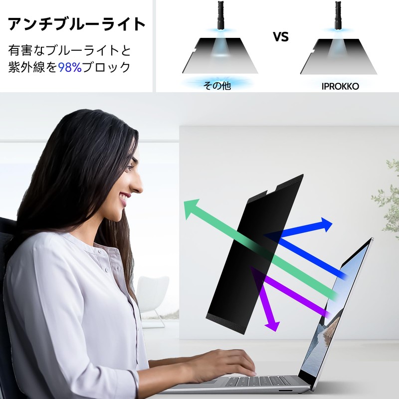 Surface Laptop 5/4/3/2/1 13.5" Privacy Filter Magnetic Removable Anti-Glare Blue