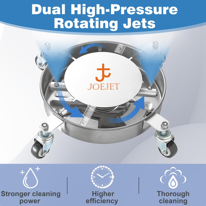 JOEJET Undercarriage Pressure Washer Attachment, Undercarriage Cleaner with 4 Wheels,