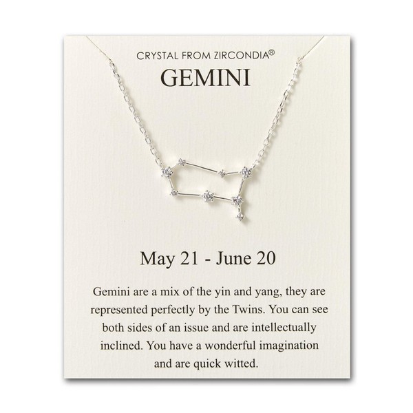 Philip Jones Gemini Star Sign Zodiac Constellation Necklace and Quote