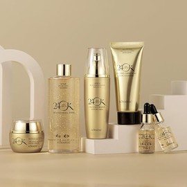 Kit Cuidado Facial 24k Pure Gold, 6 Piezas - Colágeno Oro y Sérum Antiarrugas Set Skincare