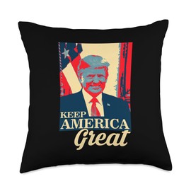 Trump 2024 President Tees Co. Trump Republican Candidate Presidential Campaign 2024 Throw Pillow, 18x18, Multicolor