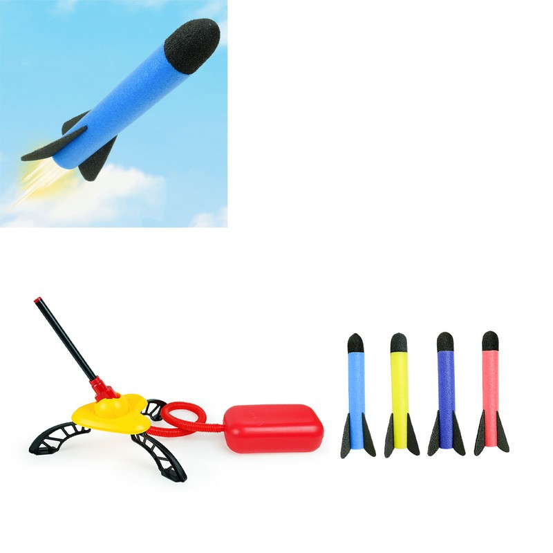 Launcher Toy Stomp On Battery Free Soft Foam Plastic Base