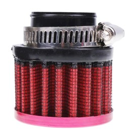Chamixx - Filtro de admisión de aire rojo de 25 mm con abrazadera ajustable para automóvil y motocicleta con extremo de goma