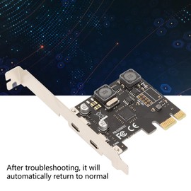 PCI E to Type C Expansion Card, 2 Ports 5Gbps Expansion Card for PCI E X1,X4,X8,X16 Expansion Module for Linux,for for Winxp