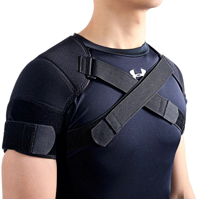 Kuangmi Double Shoulder Support Brace Strap Wrap Neoprene Protector,L