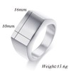 MYNENEY Stainless Steel Square Shape Signet Style Classical Simple Plain