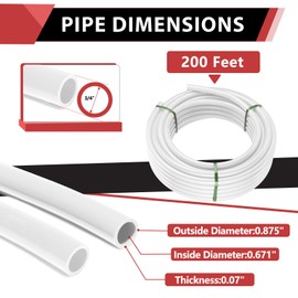 EFIELD 3/4-Inch 200 Ft Length Pex-b Pipe/Tubing (NSF Certified) White for Potable, Hot/Cold Water-Plumbing Application with a Pipe Cutter,(W-6)