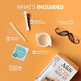Kit de cera nasal Nad's para hombres y mujeres - Kit de depilación para la depilación rápida y fácil del vello nasal, 1 unidad