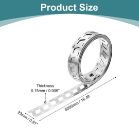 uxcell 1 Roll Pure Nickel Strip, 99.96% Pure Nickel Plate 0.15x23mm 6.56Ft(2m) Length Nickel Plating Strip for Battery Spot Welding