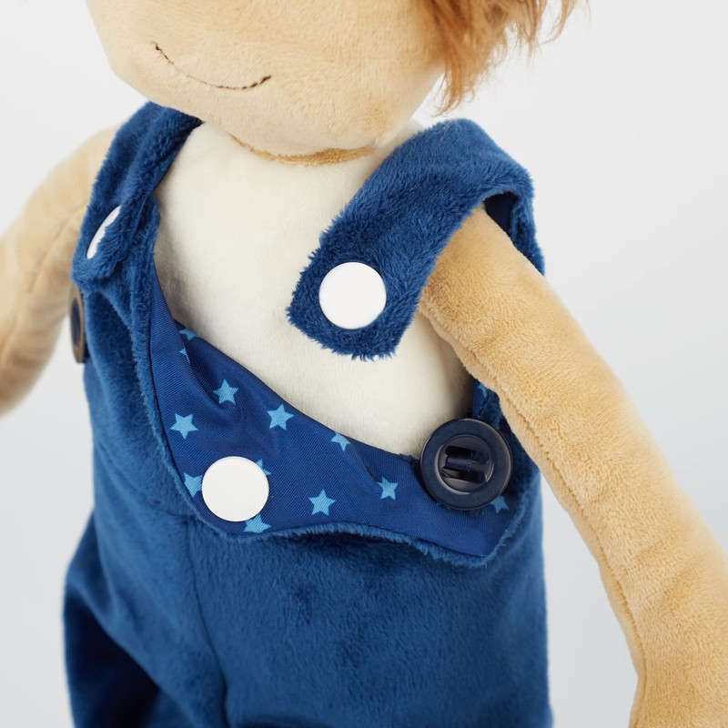 SIGIKID 42859 Learning Doll Fireman Plush Dressing Doll Clothes on