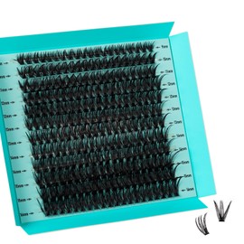 Lash Clusters Eyelashes Cluster Individual Wispy Lashes Thin Band for Lash Extension 240pcs Eyelashes for Beginners at home (50D)
