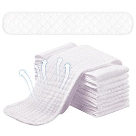 LandReCol Pack of 10 Bra Inserts Sweat Cotton Underbust Band Women's Rectangular - Underbust Sweat Protection 18 x 3 Inches, 3-Layer Washable for Sports & Everyday Use