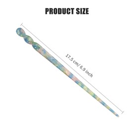 10 palillos de acetato para el cabello, estilo vintage, con estampado de leopardo, horquilla de concha de tortuga para niñas, palillos para el cabello largo, accesorios para el cabello con bolsa de franela