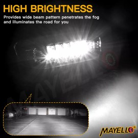 mayello For 2019 2020-2023 RAM 1500 2500 3500 LED Bumper Fog Lights Driving Lamps LH+RH