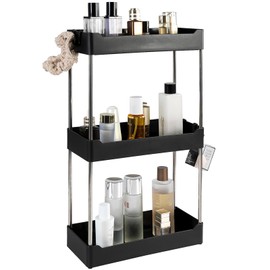 Sinofort Make Up Organiser, 3 Levels Dressing Table Organiser, Cosmetic Organiser, Beauty Organiser, Skin Care Organiser for Bathroom, Storage for Dressing Table (Black)