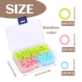 SUVSOON 380 Pieces Knitting Markers Rings, Colorful Stitch Markers Rings(S/M/L) with Portable Storage Box for DIY Sewing Knitting Crocheting Handcrafts