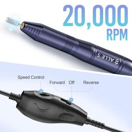 Taladro eléctrico de 20000RPM Efile compacto y portátil Kit de lima de uñas profesional para manicura y pedicura para uñas de acrílico, gel y uso en el salón de casa, gris