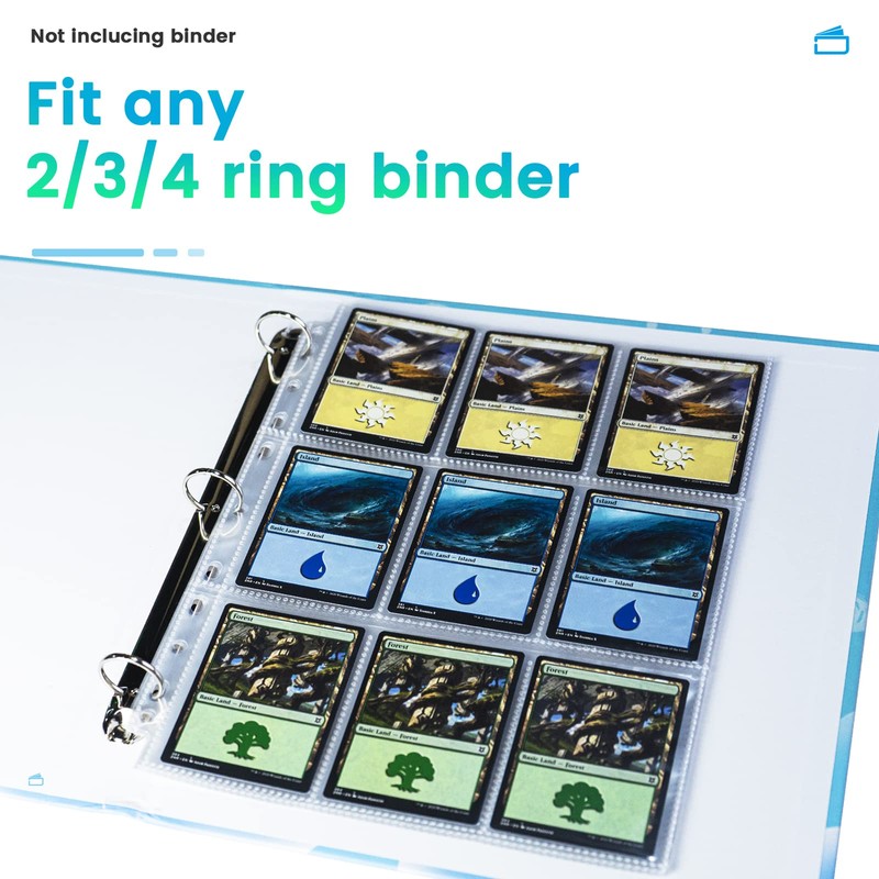 30 Pack 540 Pockets Binder Card Sleeves Double-Sided 9 Pocket