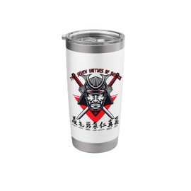 Japanese samurai warrior Seven Virtues of Bushido novelty Stainless Steel Insulated Tumbler