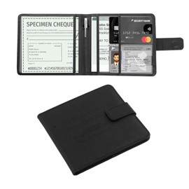 Stylish Car Registration and Insurance Holder,Leather Car Insurance and Registration Holder with Magnetic Snap Design,Portable Cars Document Holders Cars Organizer for Men/Women (Black)