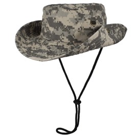 Gelante 100% Cotton Stone-Washed Adjustable Bucket Safari Boonie Sun Hats, Gray Digital Camo, Large-X-Large