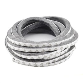 TamBee Door Seal Brush Weather Stripping for Sliding Windows and Doors Frame 3/8inx1/5inx65.6ft Gray