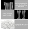 2 Pack 100ml Measuring Cup, Clear Plastic Cone Round Base