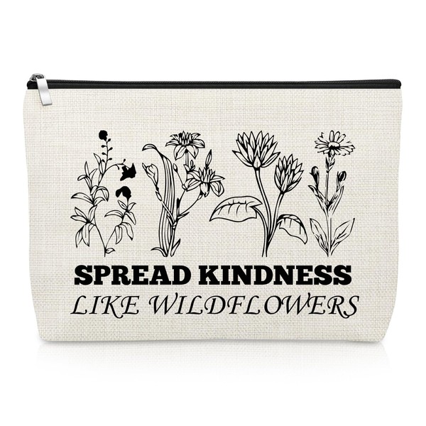 Inspirational Gifts for Women Flowers Makeup Bag Wildflowers Gift for