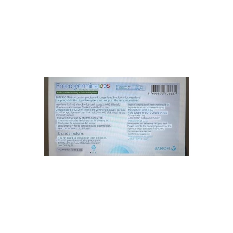 Enterogermina 2 Billion-20 Vials (2 Pack)